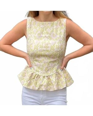 Sincerely Ours Garden Party Peplum Top - Natural