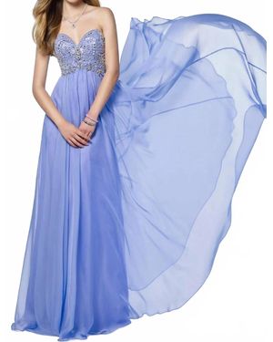 Alyce Paris Classic Sweetheart Chiffon Gown - Blue