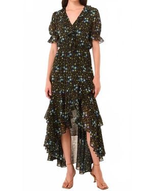 MISA Los Angles Jodie High-Low Hem Midi Dress - Green