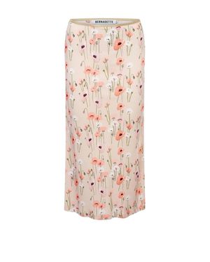 BERNADETTE Printed Jersey Midi Skirt - Pink