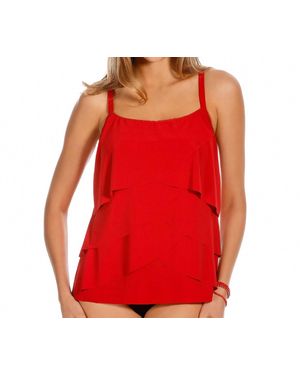 Miraclesuit Making Waves Underwire Tankini Top - Red