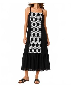 Strut & Bolt Milly Crochet Velvet Long Dress - Black