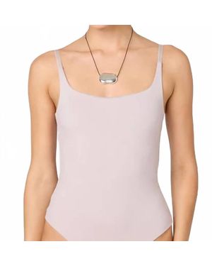 Astr Leikyn Square Neck Tank Bodysuit - Purple