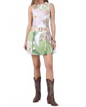 Aylaya Buckle Mini Dress - Green