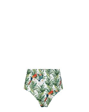 Lia Sahara Reversible Compression High Waist Bikini Bottom - Green