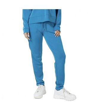 EsQualo Modal Tapered Pant With Satin Taping - Blue