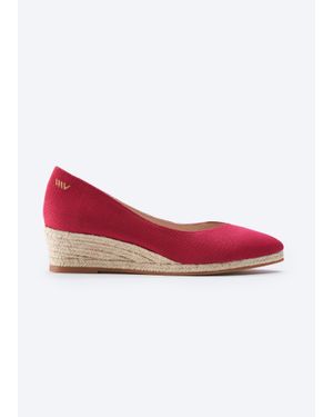 VISCATA Riba Canvas Espadrille Wedges - Red
