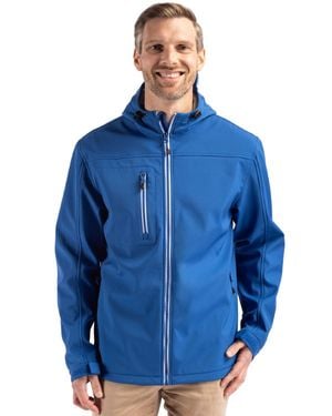 Clique Telemark Eco Stretch Softshell Full Zip Hooded Jacket - Blue