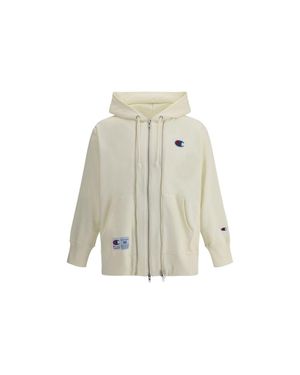 Undercover Hoodie With Double Zipper - Natural