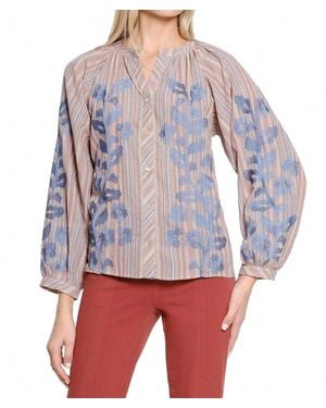 Tru Luxe Split Neck Button Front Top - Red