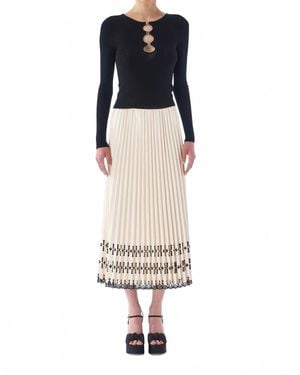 Le Superbe Pleated Faux Leather Skirt - White