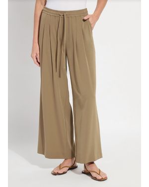 Lyssé Mae Pleated Drawstring Wide Leg Pant - Natural