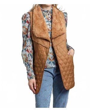 Apny Sherpa Quilted Vest - Blue