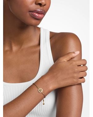 Michael Kors Pavé-Tone Logo Corded Bracelet - Brown