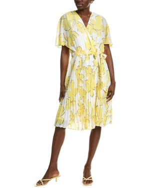 Sandra Darren Accordion Pleated Mini Dress - Yellow