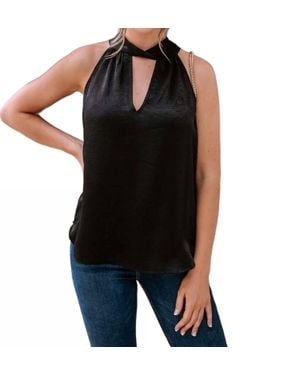 Veronica M Twist Halter Top - Black