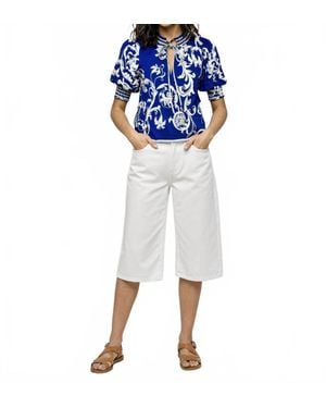 CELINA MOON Carnelia Short Sleeve Top - Blue