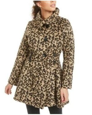 Madden Girl Juniors' Drama Skirted Coat Size Extra Large - Brown