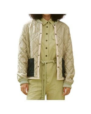 The Great Reversible Patch Pocket Puffer Jacket - Green