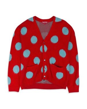 Supreme Mohair Polka Dot Cardigan - Red
