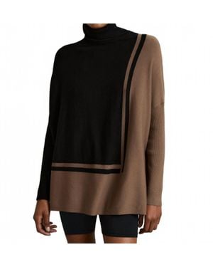 Reiss Sophia Colorblock Roll Neck Sweater - Black
