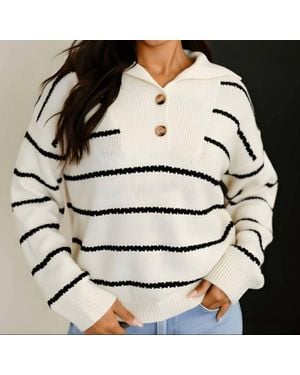 Blu Pepper Blair Stripe Sweater - Natural