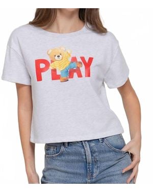 Active Basic Short Sleeve French Terry Short Top - Gray