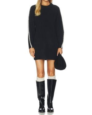 Rag & Bone Ingrid Crew Neck Mini Dress - Black