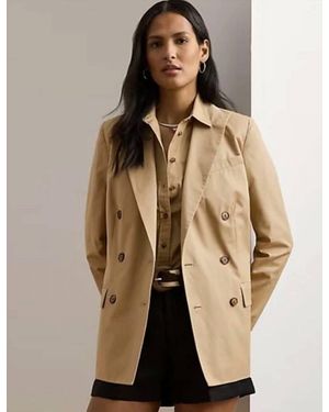 Ralph Lauren Double-Breasted Cotton Twill Blazer - Natural