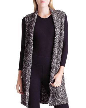 Kensie Cotton Tweed Sweater Vest - Blue