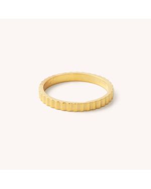 Nikki Smith Designs Dylan Ridged Band Ring - Metallic
