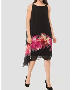 Joseph Ribkoff Sleeveless Shift Midi Dress - Red