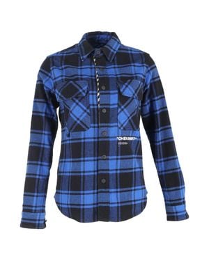 Off-White c/o Virgil Abloh Check-Print Button-Down Long Sleeve Shirt - Blue