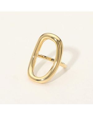 Fashnzfab Secret Box_Stainless Steel Open Oval Ring - Metallic