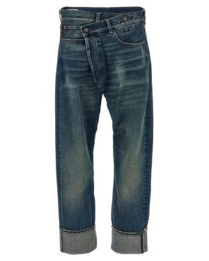 R13 Cuffed Crossover' Jeans - Blue