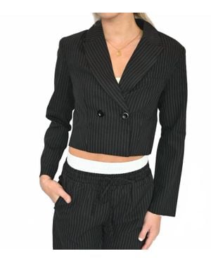 Elan Palmer Pinstripe Blazer - Black