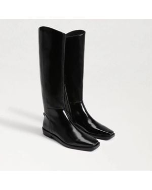 Sam Edelman Cesar Leather Wide Calf Tall Riding Boots Jzz1248 - Black