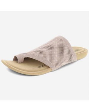 Biza Stretch Knit Dual-Density Sandals - Metallic