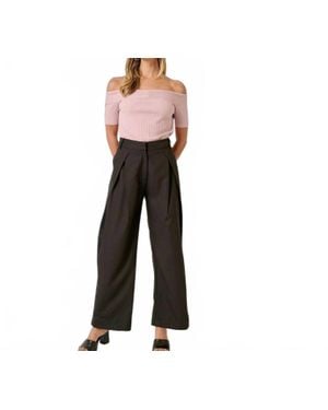 Saints & Hearts Runway Girl Pleated Pant - Black
