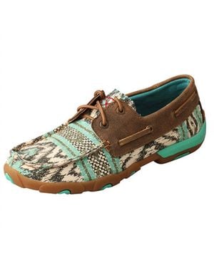 Twisted X Boat Shoes - Green