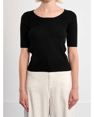 Lili Sidonio Key Hole Back Knit Top - Black