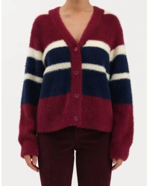 DAZE Bleeker Fuzzy Cardigan - Red