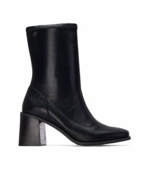 Xti Block Heel Casual Booties - Black