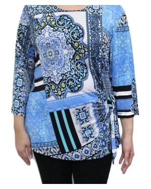 Southern Lady Contour Side Tie Top - Blue