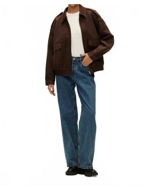Elodie Bruno Elio Vegan Suede Jacket - Blue
