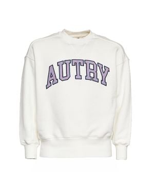 Autry College Embossed Logo Crewneck Sweatshirt - White