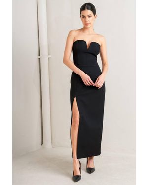 TRUEDAMES Secret Moment Woven Midi Dress - Black