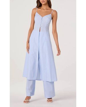 Astr Rena Longline Sleeveless Tunic - Blue