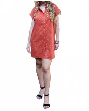 Never A Wallflower Vicki Button Down Dress - Red