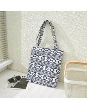 Judson & Co. Aztec Print Tote Bag - White